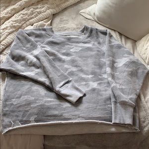 Aerie Camo Raw Cut City Sweatshirt